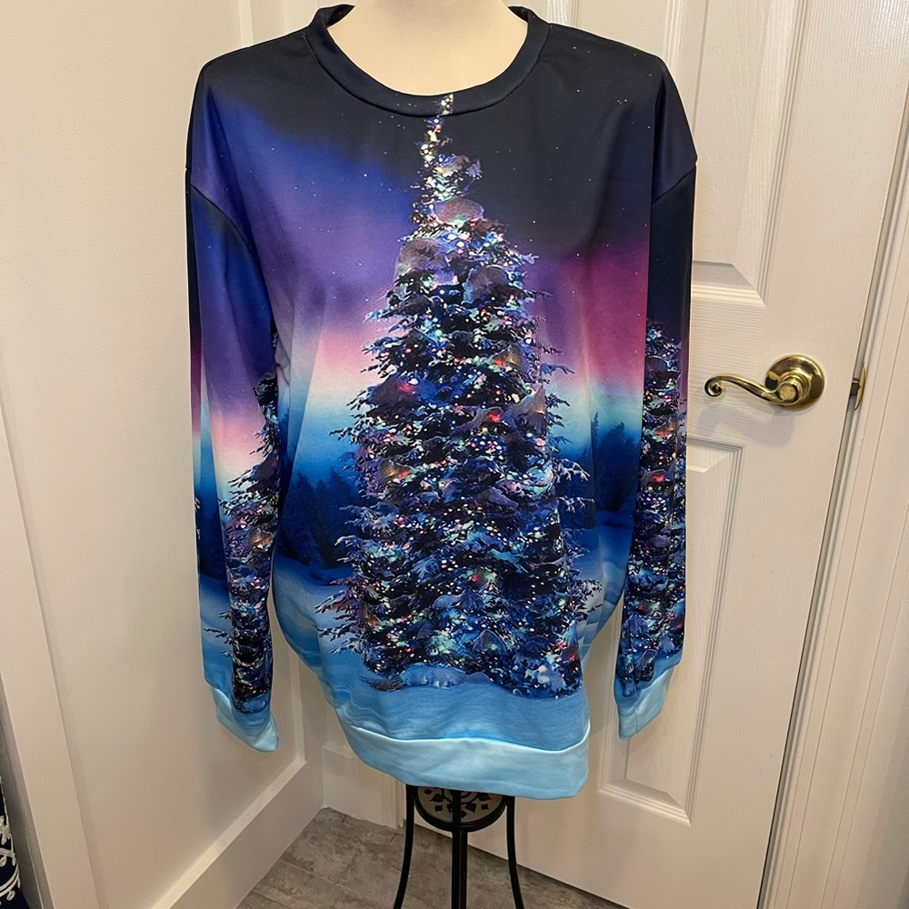Xxl Women Plus Size Long Sleeve Christmas Printed Crewneck Sweatshirt nwot